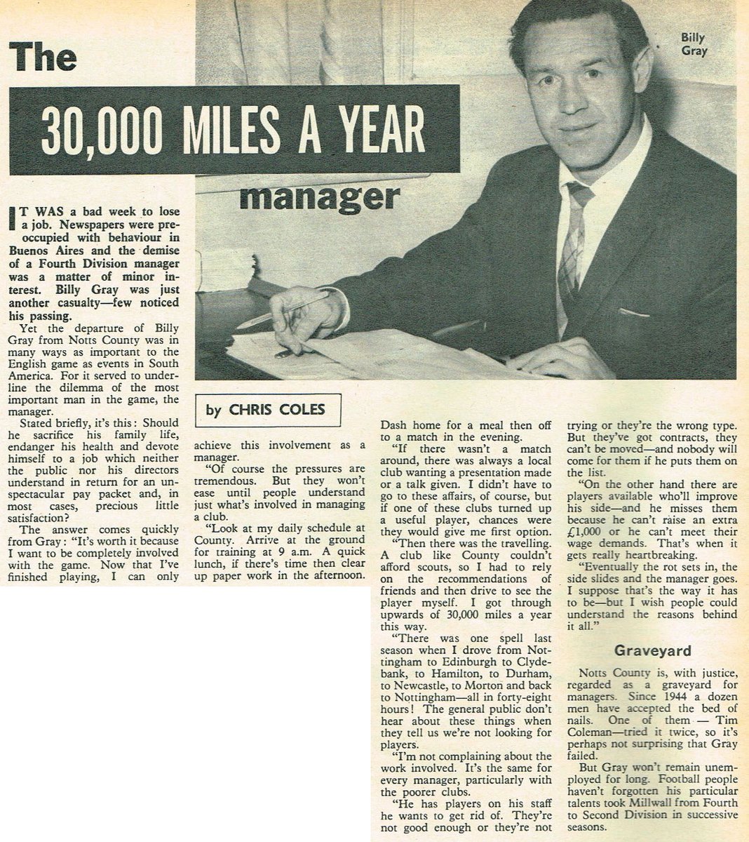 ScotsFootyCards's tweet photo. The 30,000 miles a year manager #BillyGray #NottsCounty #Goal 1968-10-19 https://t.co/CsGynoVZGV