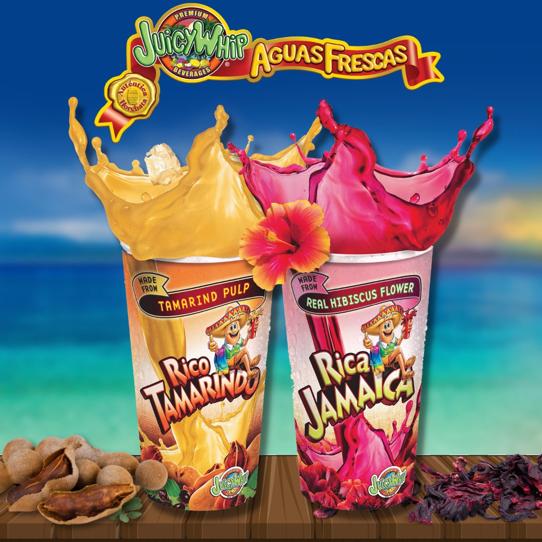 JuicyWhip's tweet photo. Two of our classic Aguas Frescas, Rico Tamarindo and Rica Jamaica. 

#JuicyWhip #LaVerne #HispanicBeverages #HispanicDrinks #FruitDrinks #Horchata #RicaHorchata #AguasFrescas #Jamaica #Tamarindo #JuicyWhipBeverages #BeverageDistributor https://t.co/cpnKAI1AtT