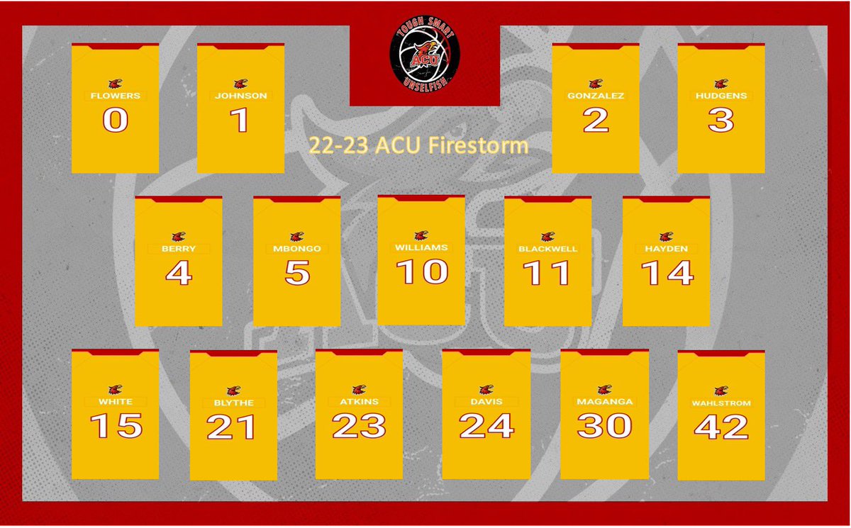 TODAY IS THE DAY! We kick off our journey for the 2022-23 season with this group this afternoon! Firestorm Fans meet your 22-23 ACU Firestorm!  #TSU 🔥🌪🔴🟡