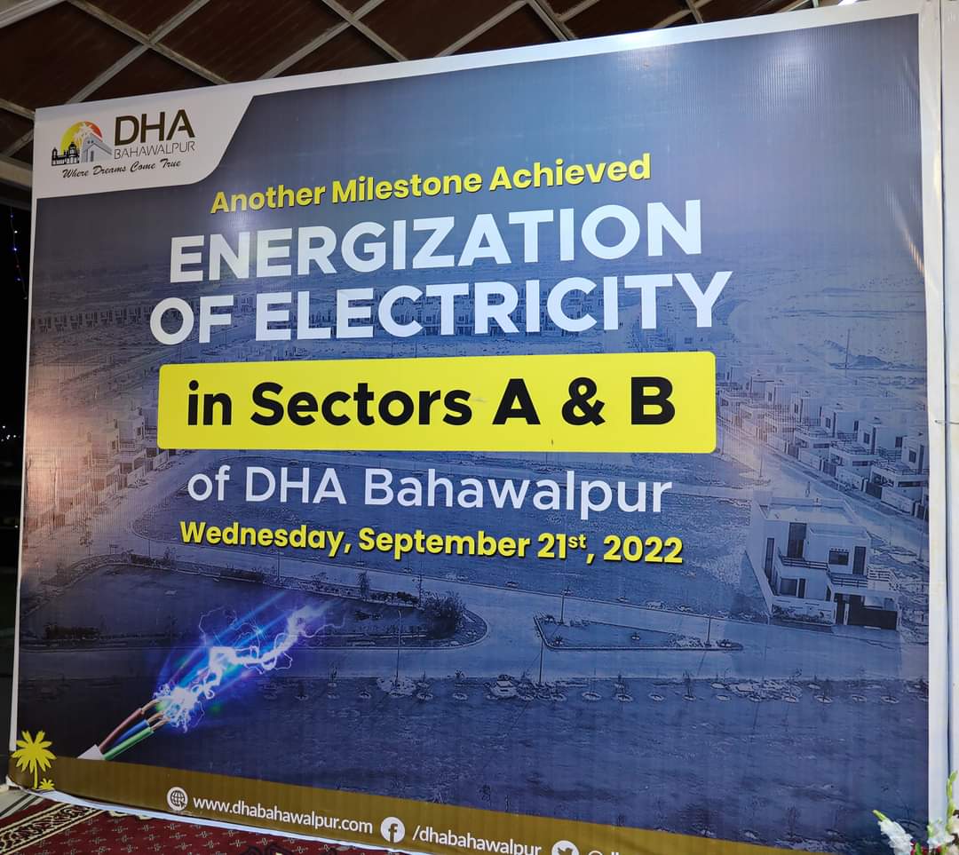 PropertyDefence's tweet image. Another milestone achieved
Energization of Sector A &amp;amp; B in DHA Bahawalpur
#DHABahawalpur #energization #electricity #developmentupdates #developmentalmilestones #Bahawalpur