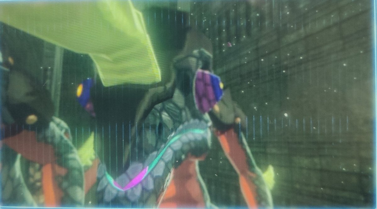 Les monstres dans Zelda BOTW sont adorables lorsqu'on porte les masque de Kilton. Ils dansent autour de nous et nous font la fête. Ce lézalfos n'est-il pas trop choupinou avec sa langue et ses yeux multicolores ? 🌈