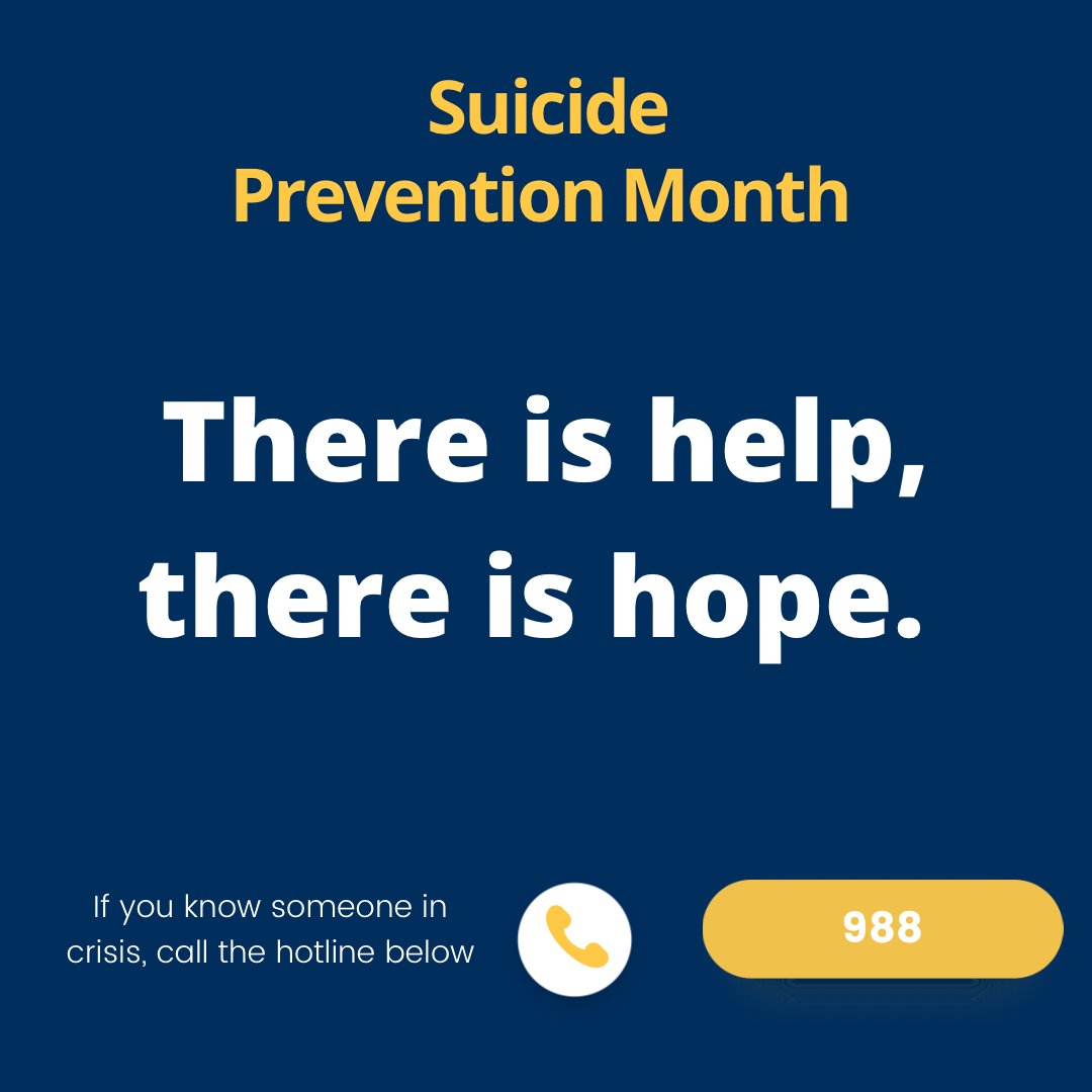 PhoenixCollege's tweet photo. You are not alone. 💙

September is #SuicidePreventionAwarenessMonth We can prevent suicides and save lives by starting the conversation, offering support, and pointing people who need help in the right direction.

This world is more beautiful with you in it. 💛 https://t.co/Y6MXBArzXf