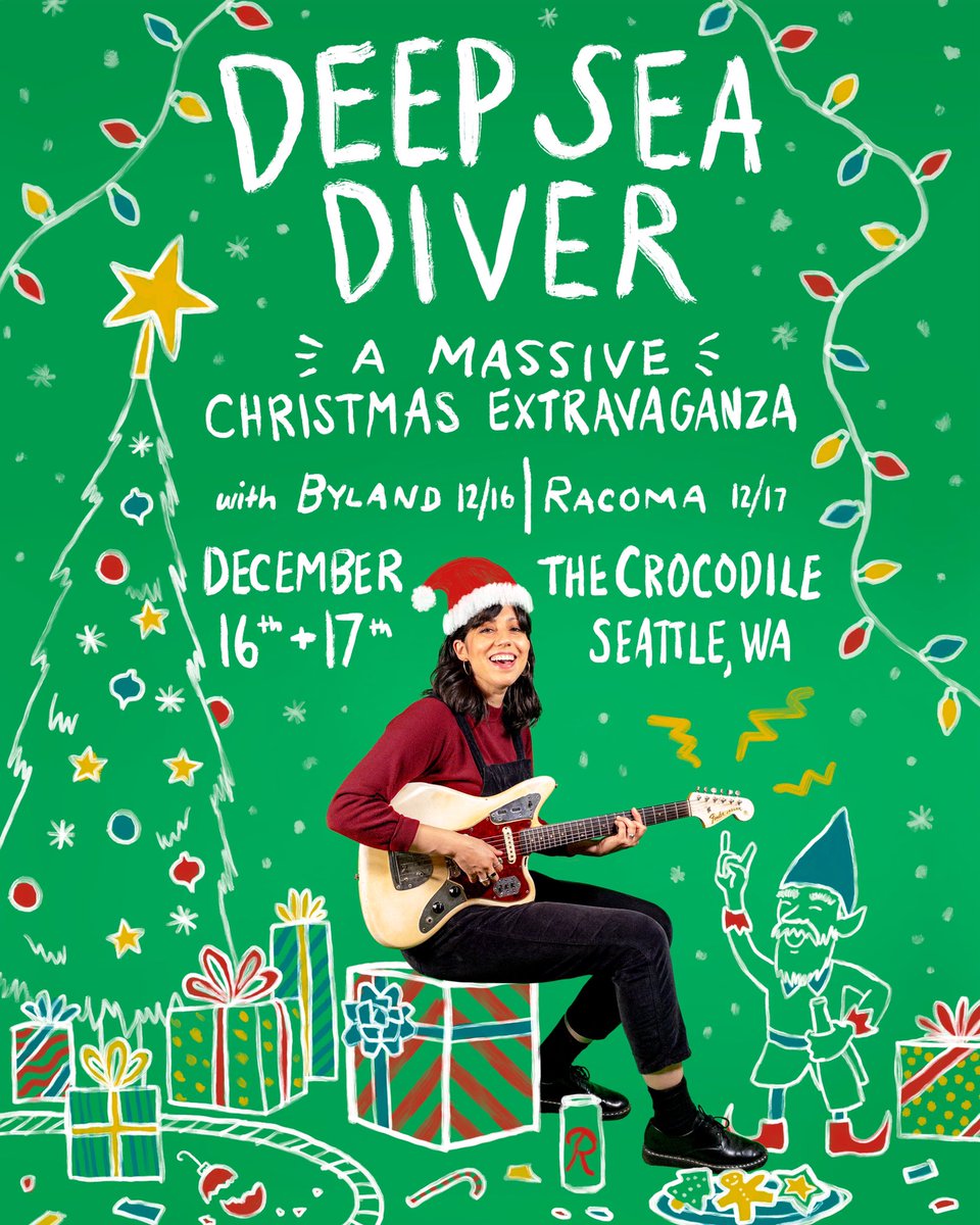 deepseadiverbnd's tweet photo. A message to our dear Seattle loves.  Ti*kets are now on sale for our Christmas shows at @thecrocodile .   
Friday with @bylandmusic is 21+
Saturday with Racoma is All Ages. One worth traveling for as well…. 

https://t.co/Wy2LPs4cFo https://t.co/z889tFxm8t