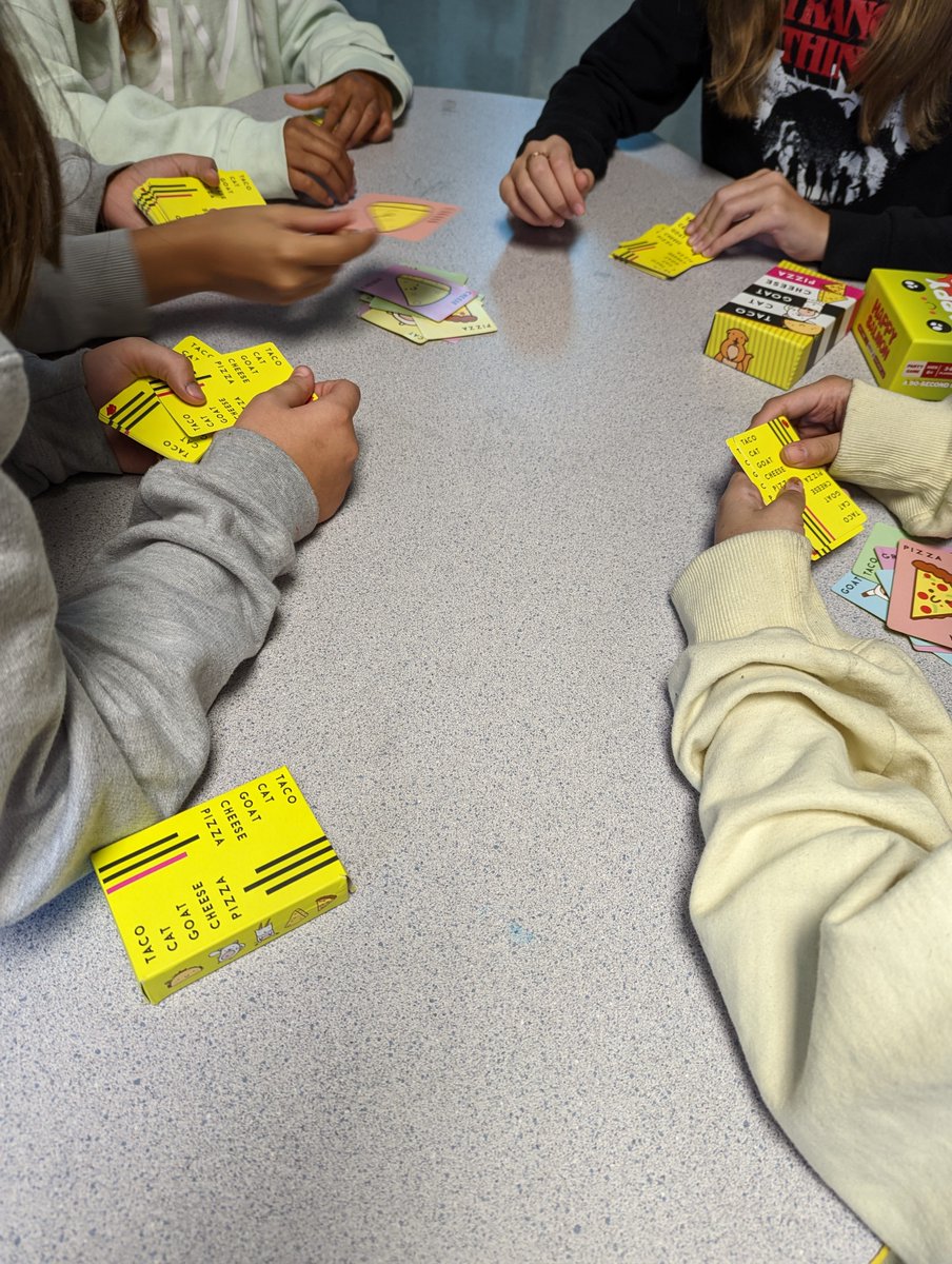 Making the best of indoor recess on a (much needed!) rainy day in Nashua! 5th Graders laughing hysterically with the game Taco, Cat, Goat, Cheese, Pizza. I tried playing the game, but was woefully slower at the game compared to my 5th Grade friends! <a href="/LedgeSchool/">Ledge Street School</a> <a href="/NASHUASCHOOLS/">NashuaSchools</a> 😆