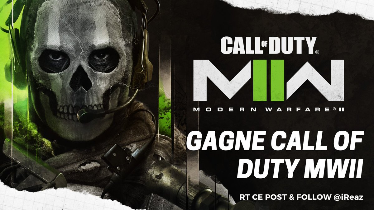 i_reaz's tweet photo. Pour la sortie de Call of Duty #MWII  je vous fais gagner une version du jeu ! 

Pour participer : 
Follow @i_reaz 
Like &amp; RT ce post 

Je suis actuellement en live sur le jeu si tu veux voir le gameplay : https://t.co/CKJSQNEGpF

T.A.S 10/10/22 https://t.co/AlijHoPBV0