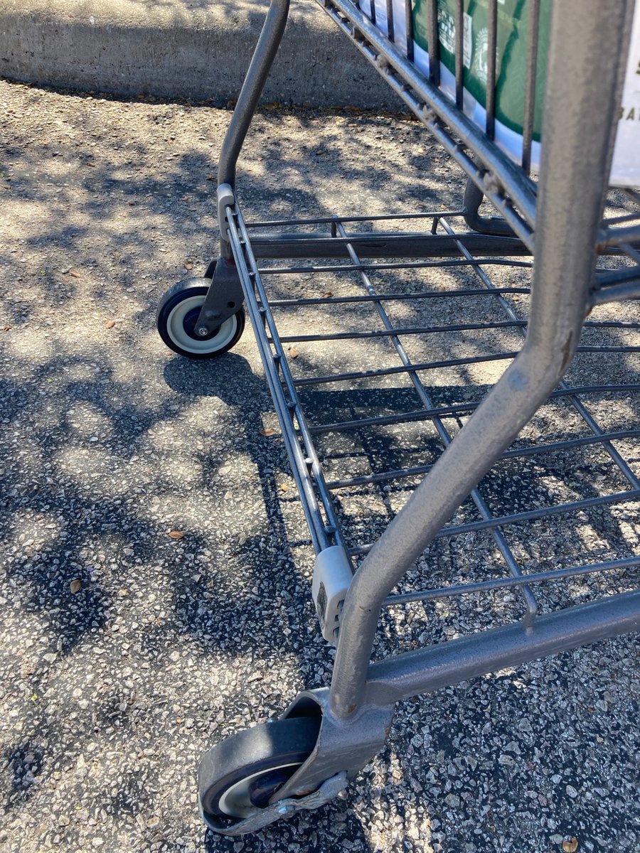 actpeters's tweet photo. yall @heb has these shopping carts with a boot that gets activated, stopping your cart suddenly when you try to leave! the worst part is it causes you to run your shin right into the underside rack. Seems unreasonably dangerous, no? I just have a nasty bruise but I’m not elderly https://t.co/F9lTka9c6S