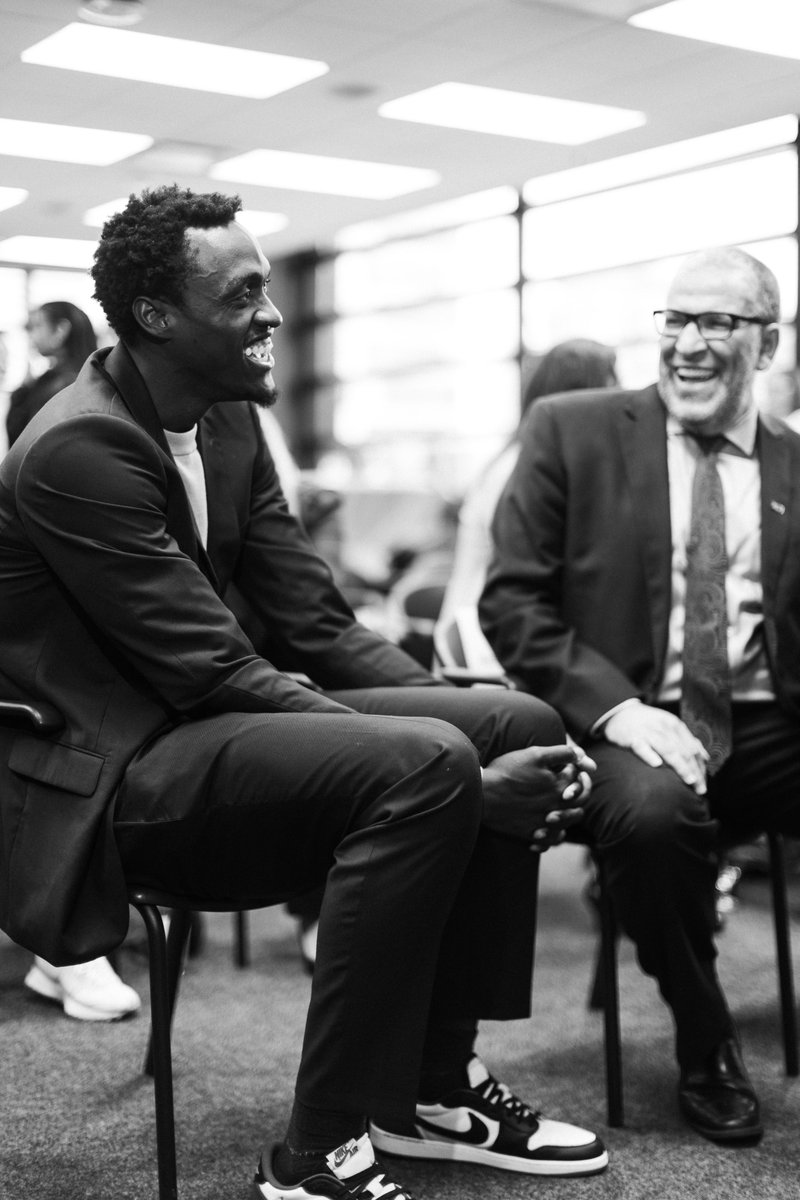 Raptors's tweet photo. Yesterday, @pskills43 was in attendance at @TorontoMet as the school announced that some @LincAlexLawTMU students had the opportunity to earn meaningful and paid work with several organizations working towards social change through his donations and The PS43 Foundation Canada. https://t.co/FLInGde344