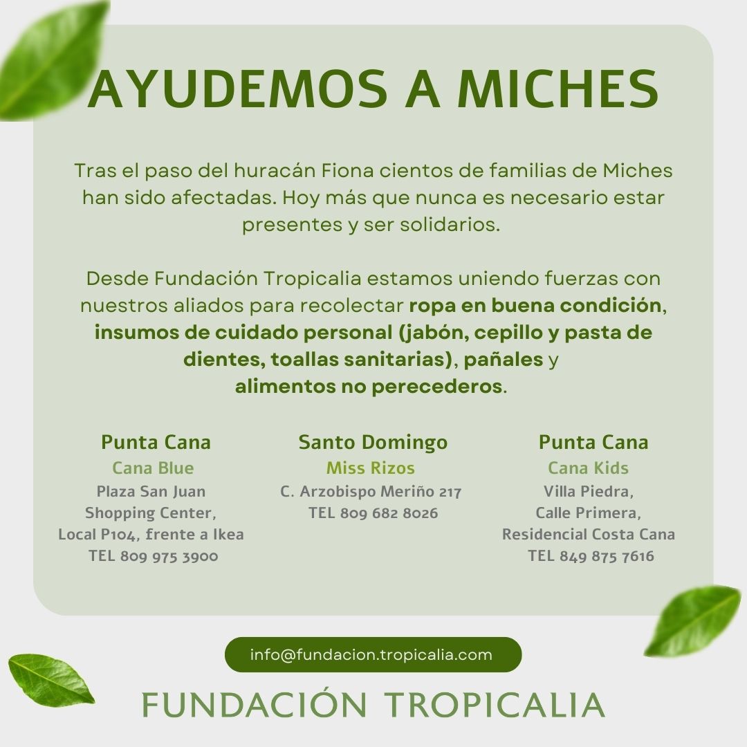 _perazzo_'s tweet photo. Desde el 2008 la Fundación Tropicalia trabaja en Miches, siempre buscando el bien común, la solidaridad y el desarrollo responsable. Tenemos hoy la gran oportunidad de ser solidarios un vez más y ayudar a las familias más impactadas por Fiona.  Contamos contigo? #juntosporMiches https://t.co/RyTClRAh1K