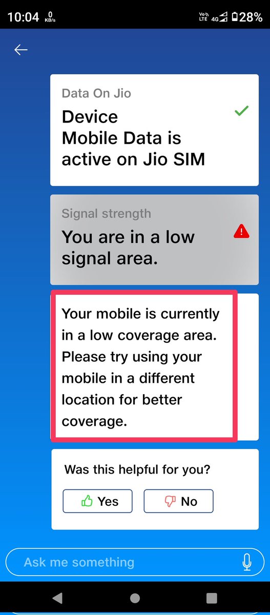 rktimsina's tweet photo. @JioCare Shoul I shift my house to other places where jio's network is good to get its service. Check DM. https://t.co/fLQGb4Bdjm