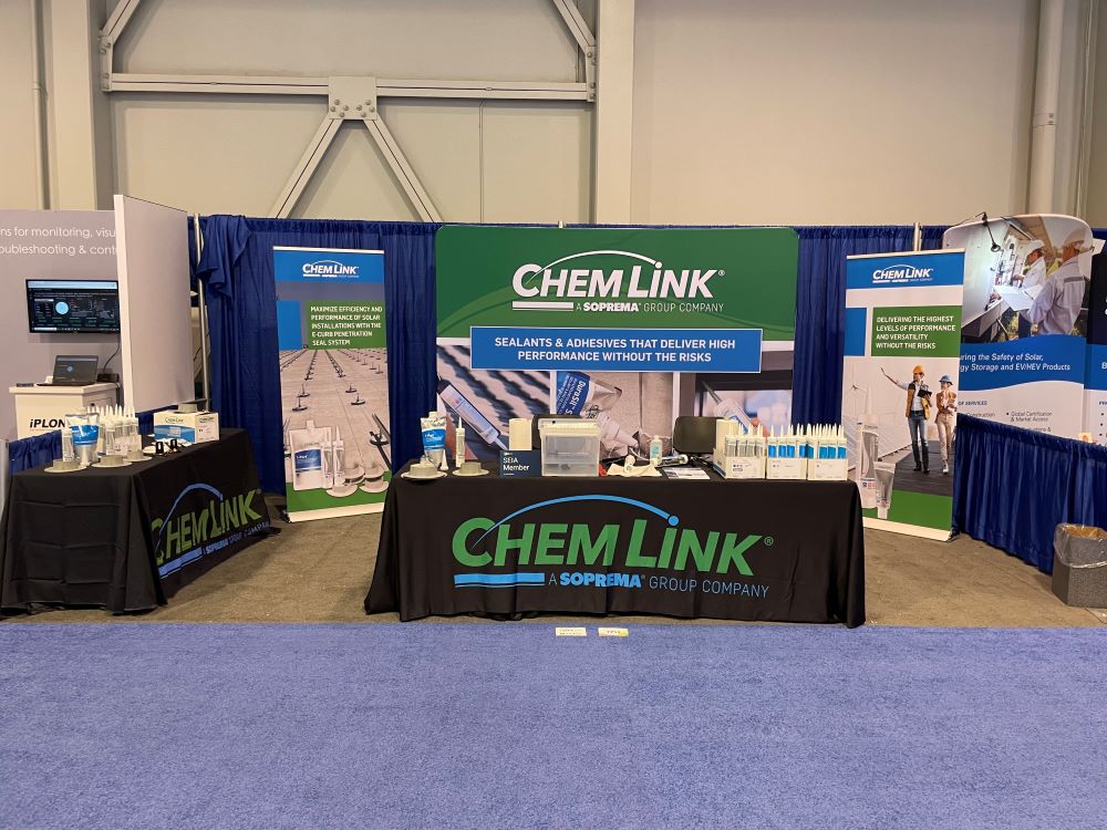 Chem_Link's tweet photo. Don't forget to stop by Booth #1952 at #replus22 in sunny Anaheim, California. The knowledgeable @Chem_Link reps will showcase our solar E-curb penetration seal system and our eco-friendly, high-performance sealants and adhesives. #chemlink #tradeshow #sealants #adhesives #ecurb https://t.co/h72PpPo44r