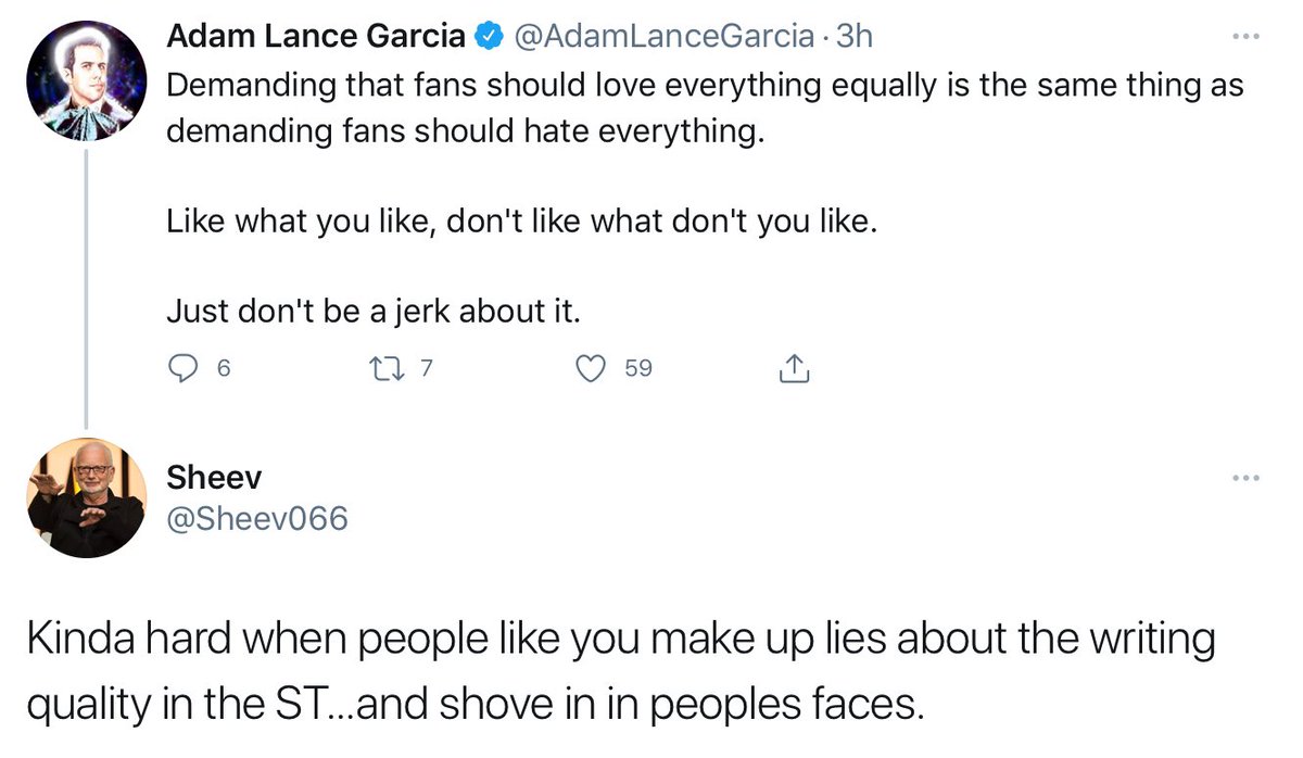 sheevsshittakes's tweet image. So having an opinion is “making up lies”?

Sheev's idea of story quality is the the story going how he wanted it to.