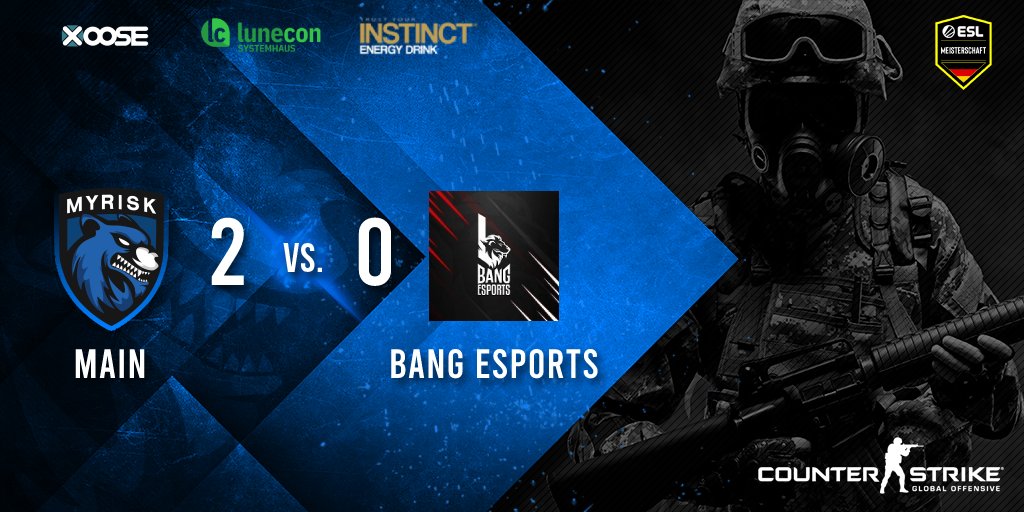 myRisk Gaming e.V. (@myriskev) on Twitter photo ๐
#Spielergebnis vom 13.09.2022 ๐
๐ฎ#CSGO
myRisk Main๐ <a href="/baNg_eSports/">baNg eSports</a> | 2 : 0
#GGWP #risewiththewolves ๐
#Spielergebnis vom 13.09.2022 ๐
๐ฎ#CSGO
myRisk Main๐ <a href="/baNg_eSports/">baNg eSports</a> | 2 : 0
#GGWP #risewiththewolves