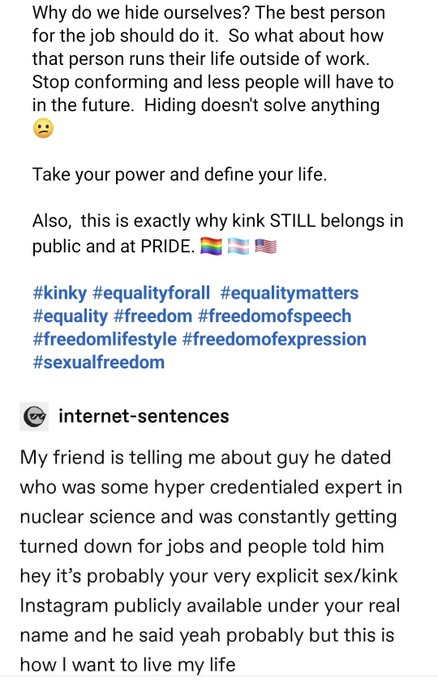 #kinky #Equality #equalityforall #equalitymatters #freedom #FreedomOfSpeech #freedomofexpression #sexualfreedom<a href="/tag/kinky"class="tags">#kinky</a><a href="/tag/equality"class="tags">#Equality</a><a href="/tag/equalityforall"class="tags">#equalityforall</a><a href="/tag/equalitymatters"class="tags">#equalitymatters</a><a href="/tag/freedom"class="tags"><span>#freedom</span></a><a href="/tag/freedomofspeech"class="tags"><span>#freedomofspeech</span></a><a href="/tag/freedomofexpression"class="tags"><span>#freedomofexpression</span></a>