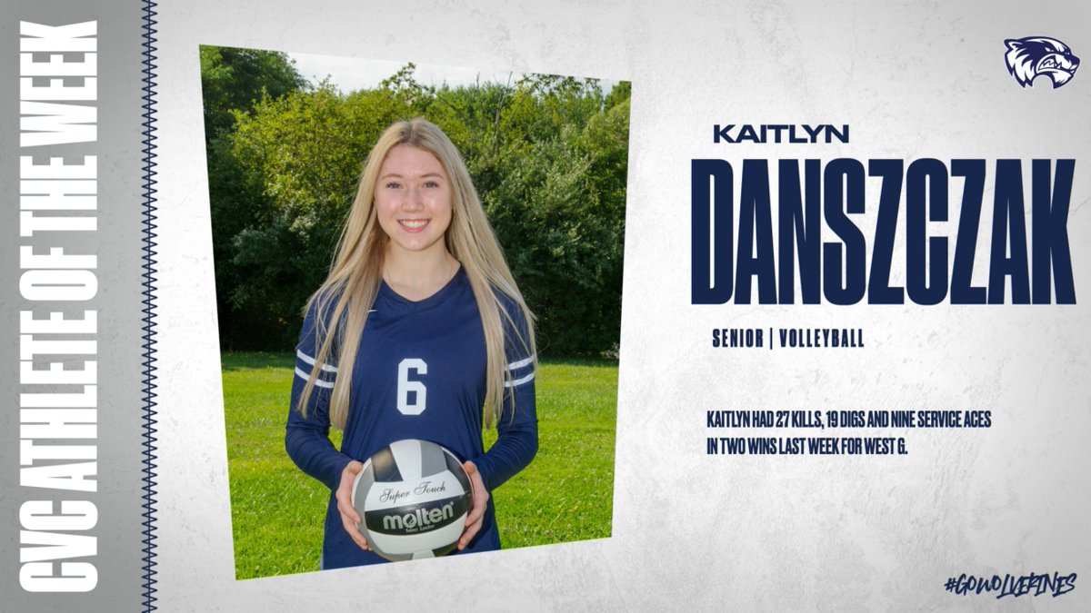 WestGAthletics's tweet photo. Congratulations to Kaitlyn Danszczak on being named CVC Player of the Week! https://t.co/fxjM07n0O2