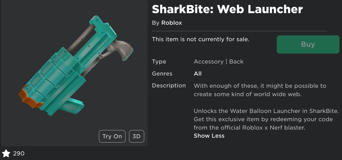 Nerf Roblox Sharkbite: Web Launcher Rocker Nerf Blaster, 2 Roblox Nerf  Rockets 