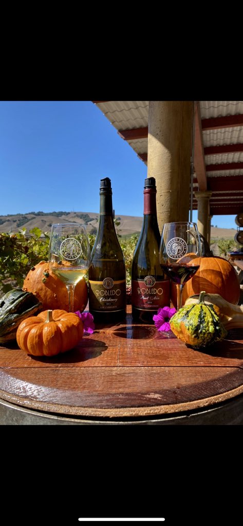 RobledoWinery's tweet photo. First day of autumn!✨🍂

What delicious fall dishes are you pairing these wines with?🍷 #robledo #fall #pinotnoir #chardonnay #tasty #delicious #wine #vino #winelover #sonomavalley #supportlocal #winetasting #foodandwine https://t.co/ukQB4xBcom