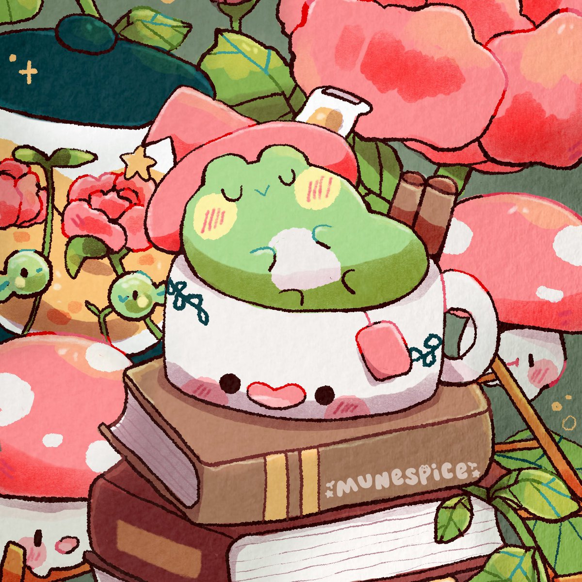 munespice's tweet photo. happy fall! 🍄☕️ https://t.co/LGzNRGA1as