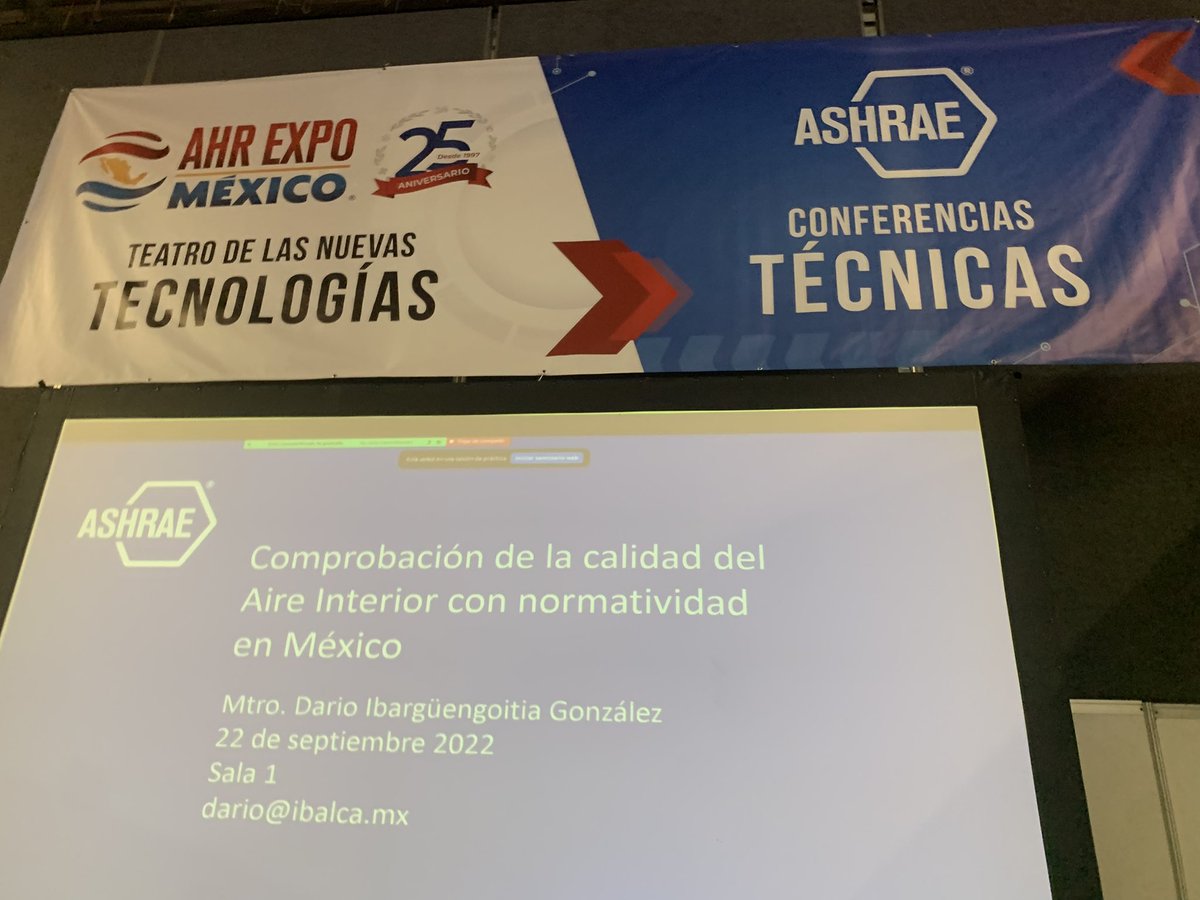 DIbarguengoitia's tweet photo. La última y nos vamos!! Ahora a platicar de #CalidadDelAire @CdmxAshrae @ASHRAE_Mty @ashraecdmx @IBALCAmx https://t.co/K8EQO2R3ql