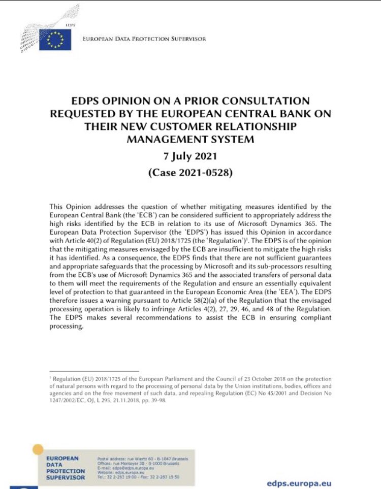 montezumachavez's tweet image. EDPS OPINION ON A PRIOR CONSULTATION: