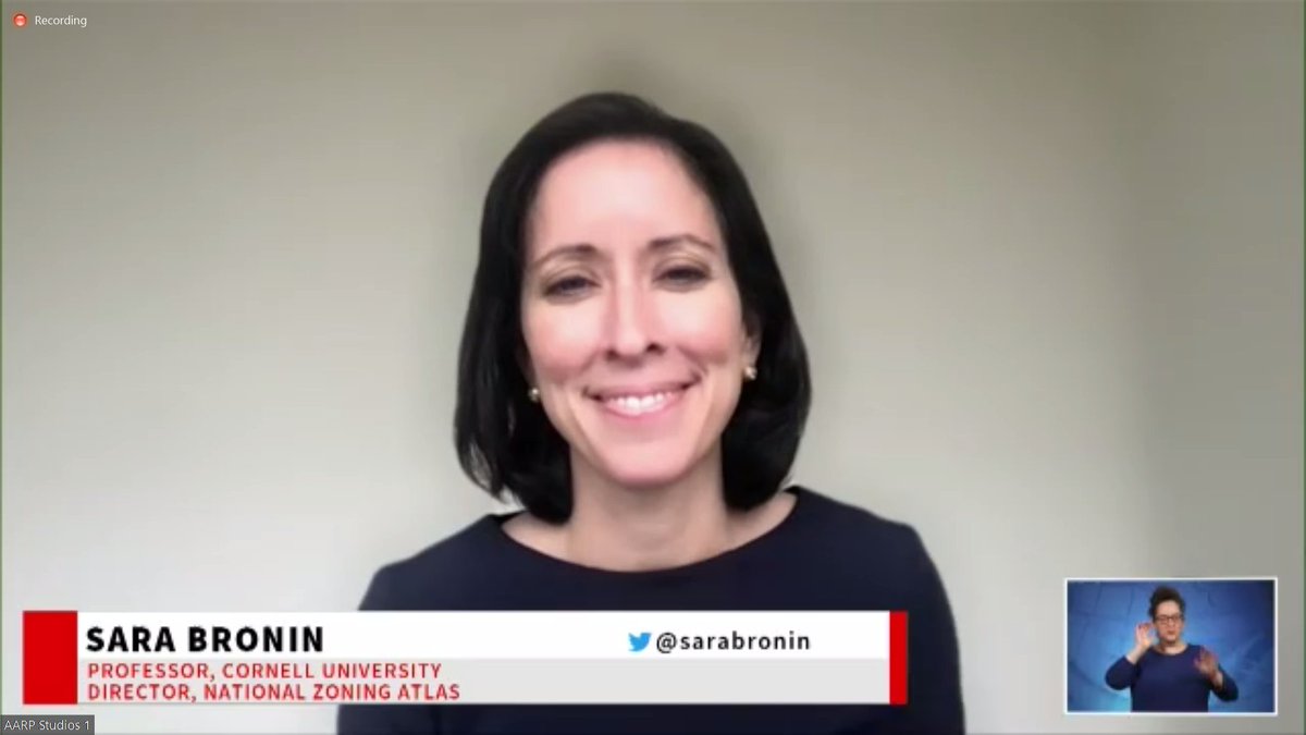 AARPLivable's tweet photo. Tune in now to hear @sarabronin take questions from the audience! She explains that #YIMBYism ("yes in my back yard") is a #ProHome approach--#ADUs, #MissingMiddleHousing and other kinds of #housing to meet peoples needs.
#AARPLivable https://t.co/RWXYxAquFF