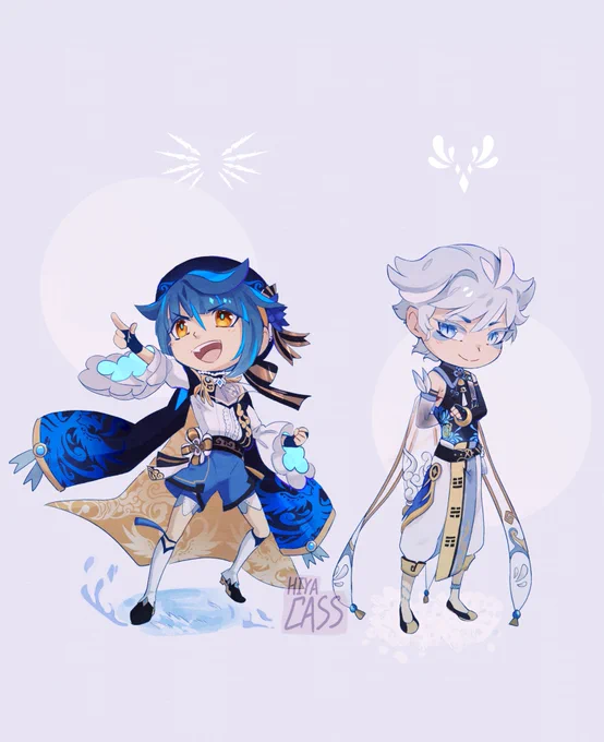 Them but tiny[ xingyun archon/adeptus AU ]#genshinimpact #Xingqiu #Chongyun 