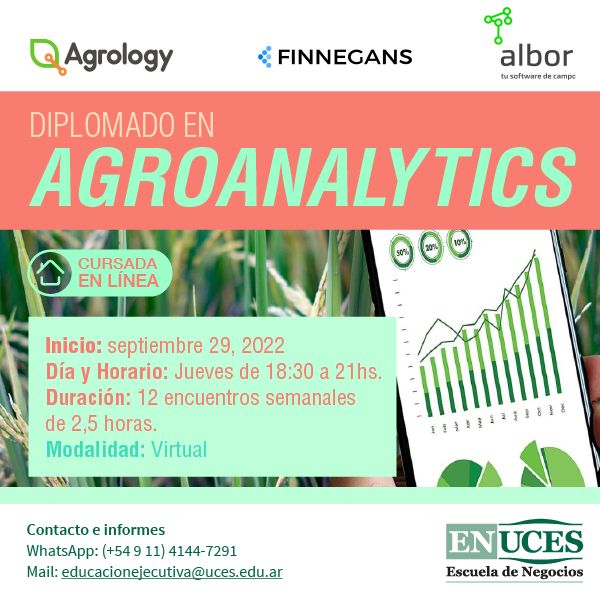 agrologyagro's tweet photo. 👨🏫 Te invitamos a participar en la Diplomatura en #Agroanalytics de @UniversidadUCES y @agrologyagro junto a @Albor_agro y @FinnegansSA
📅 Inicio: Jueves 29 de Septiembre, de 18.30 a 21hs. Serán 12 encuentros.
💻 Modalidad virtual
🔗 Más información: https://t.co/J5ElqO4txf https://t.co/hJrwKtt03G
