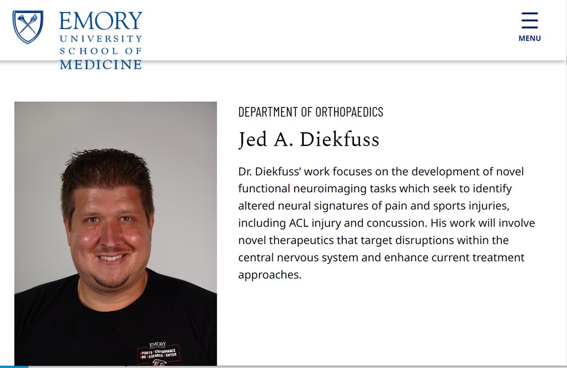 gregmyer11's tweet photo. Congrats to @Jed_Diekfuss for his recognition of his groundbreaking research @Emory_SPARC @EmorySportsMed @EmoryMSKRC @EmoryUniversity https://t.co/qWxGfjz7L7
