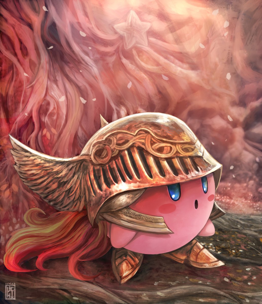 UchiVsTheWorld's tweet image. Kirby as Malenia blade of Miquella, now with an actual background. #ELDENRING #kirby #nintendo #星のカービィ