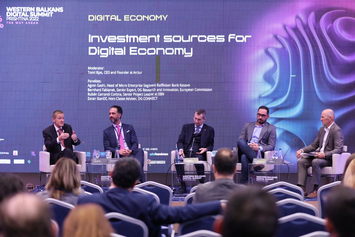 Some bright ideas have been reviled regarding the discussion “Investment sources for digital economy”.

#WesternBalkansDigitalSummit #DigitalSummitPrishtina2022 #Thewayahead #DigitalSkills #DigitalEconomy #TrustandSecurity #infrastructureandservicesconnectivity