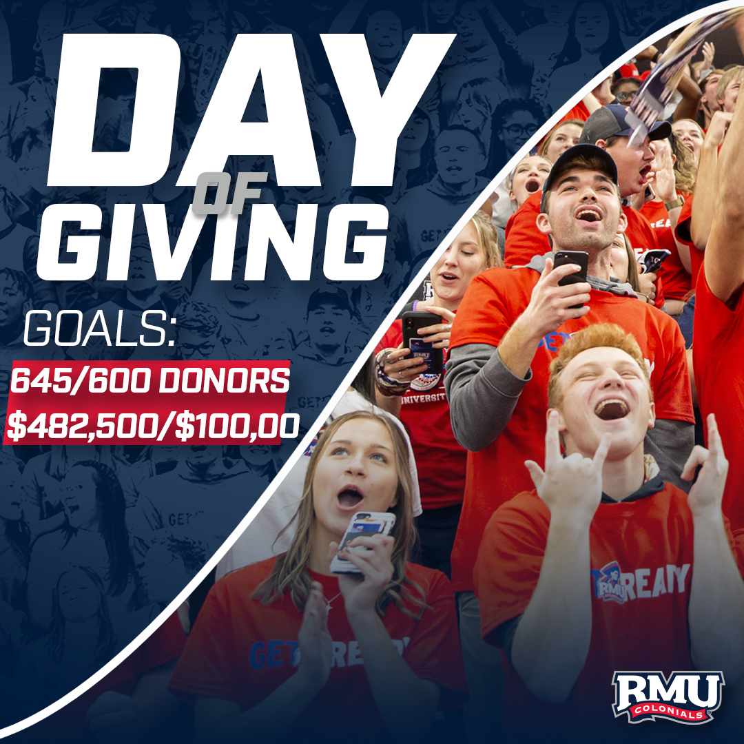 After the final count we CRUSHED 👏 OUR 👏GOALS 👏 THANK YOU to everyone who donated yesterday on #RMUDayofGiving This wouldn’t have been possible without supporters like YOU‼️ #RMUnite | 🔵⚪️🔴