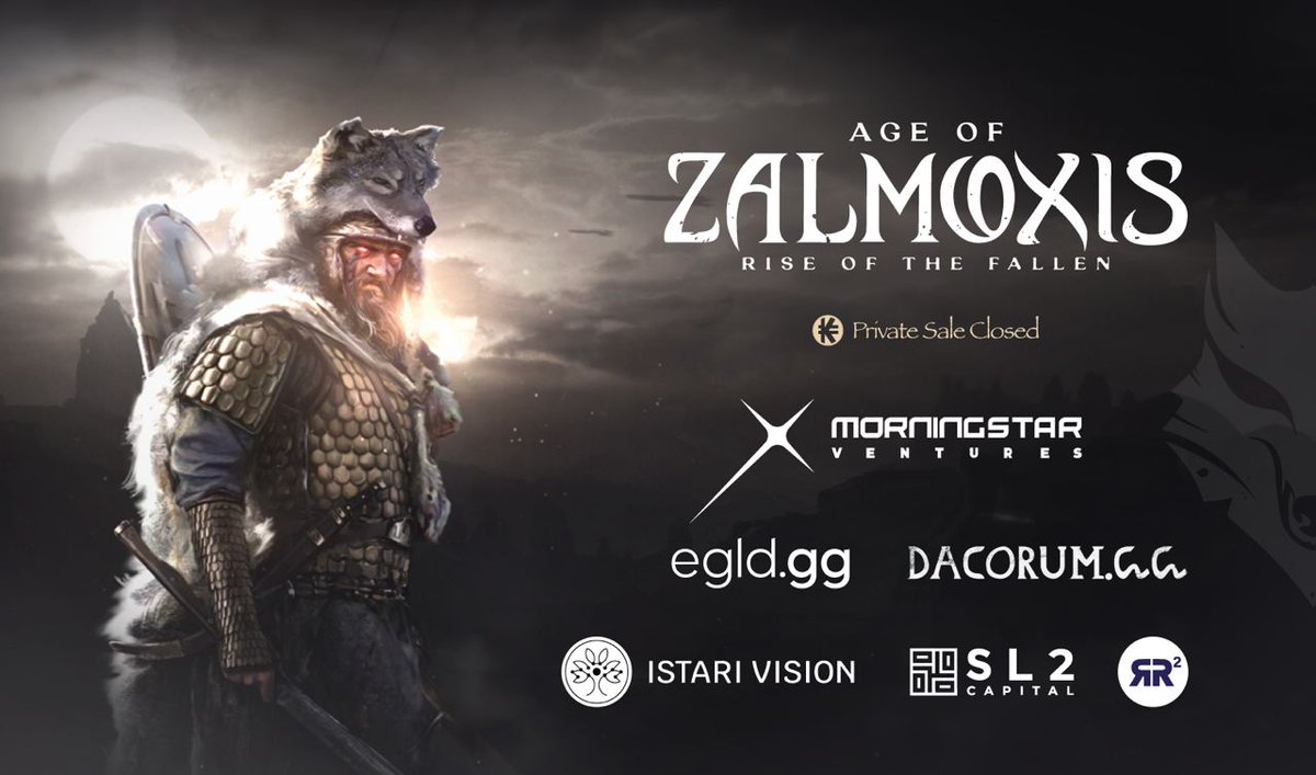 Age of Zalmoxis - Rise of the Fallen (@ageofzalmoxis) on Twitter photo 📯 We are honoured to announce that our Private Funding Round is now completed. Many thanks to all those who believed in us, starting with the Lead - @Morningstar_vc, alongside @egld_gg, <a href="/Dacorum_gg/">Dacorum_gg</a>, <a href="/IstariVision/">iVerse Vision</a>, <a href="/SL2_Capital/">SL2 Capital</a>, <a href="/RR2Capital/">RR2Capital</a>.
Read more: community.morningstar.ventures/blog/new-inves… 📯 We are honoured to announce that our Private Funding Round is now completed. Many thanks to all those who believed in us, starting with the Lead - @Morningstar_vc, alongside @egld_gg, <a href="/Dacorum_gg/">Dacorum_gg</a>, <a href="/IstariVision/">iVerse Vision</a>, <a href="/SL2_Capital/">SL2 Capital</a>, <a href="/RR2Capital/">RR2Capital</a>.
Read more: community.morningstar.ventures/blog/new-inves…