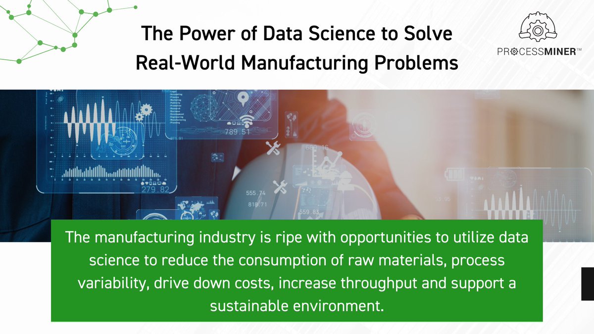 ProcessMiner_'s tweet photo. The ProcessMiner Manufacturing Minute:
There is a vast amount of data available in the manufacturing industry. Many manufacturers still struggle to collect and use data due to various reasons. 

Data Science Transform the Manufacturing Industry: https://t.co/hXm3aENgxm. https://t.co/01vUzMWpN4