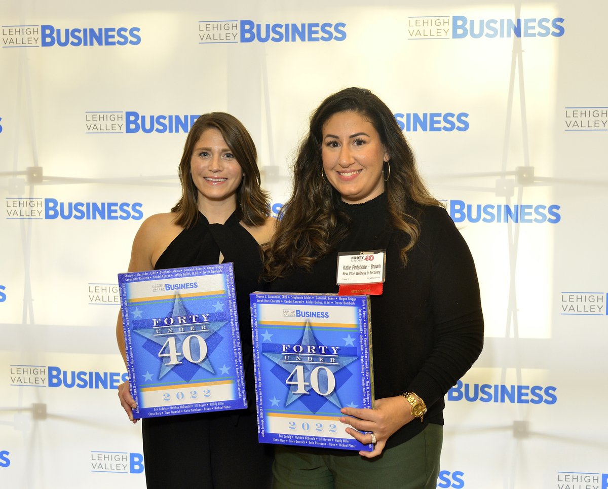 Congratulations to Quakertown House Administrator Katie Pintabone-Brown and Recovery Center Director Keegan Hackman on being selected as recipients of <a href="/LVB_com/">Lehigh Valley Business</a>'s Forty Under 40 Awards for their inspiring leadership!

Learn more: newvitaewellness.com/news-events/ka…