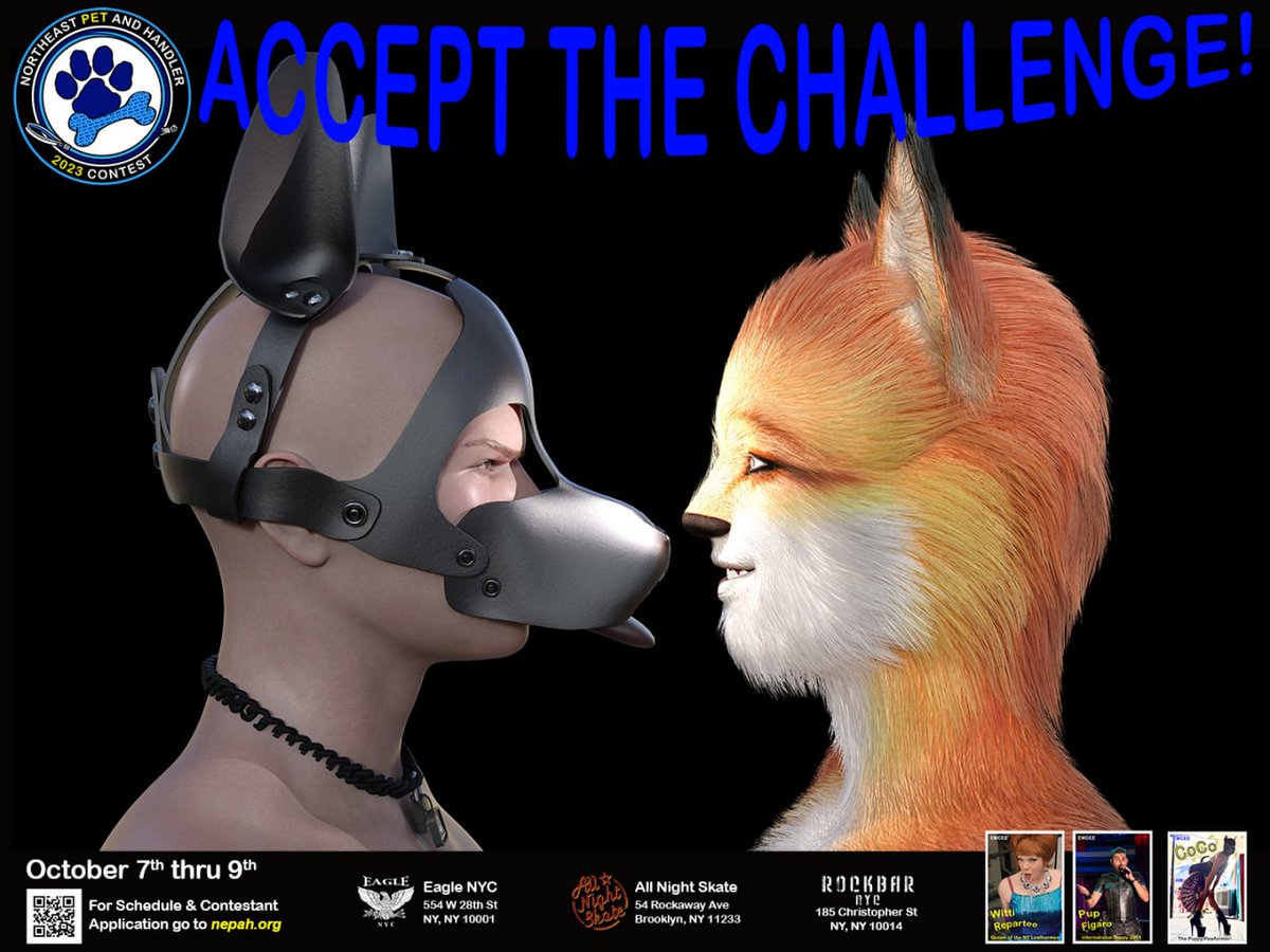 Oct 7-9th 2022 Join us for the weekend of events and contest in NYC to determine who will be the next Northeast Pet and Handler for 2023.
More Info/Apply to compete at NEPAH.org