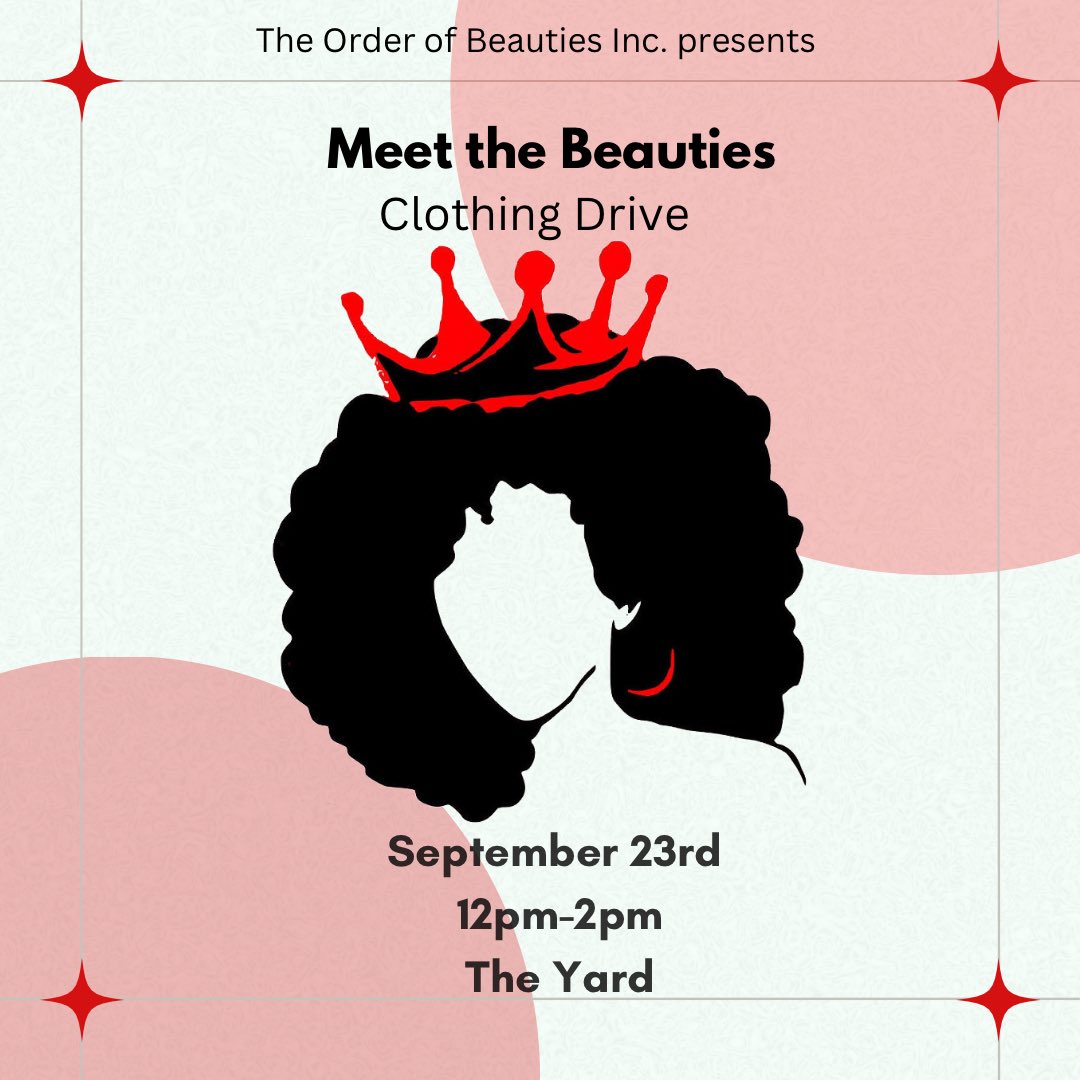 🚨Attention #gramfam🚨
Have old clothes you want to get rid of? Would you like to meet the women of The Order of Beauties Inc.? Come out tomorrow afternoon to Meet the Beauties and donate all those extra clothes taking up space in your closet!