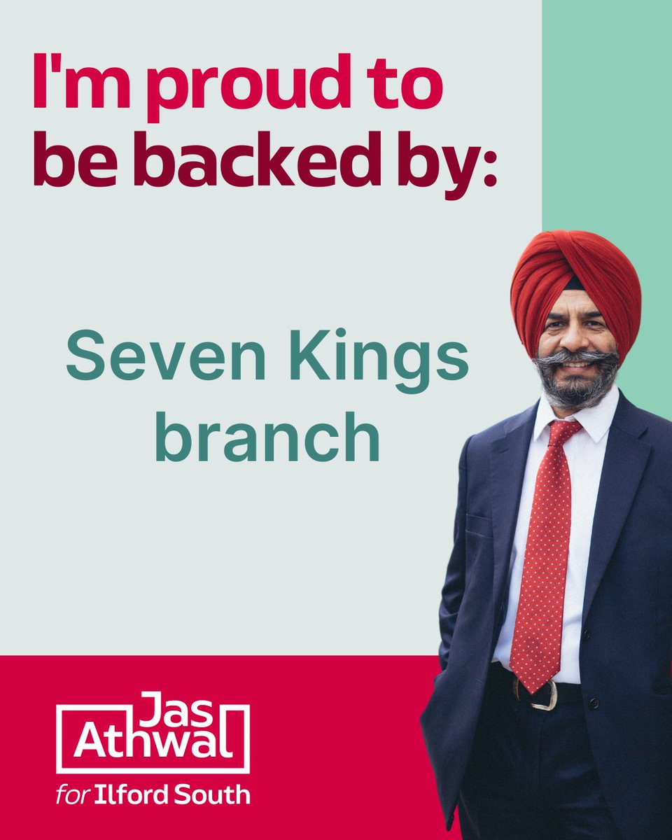Thank you to Seven Kings branch for backing me to be the next Labour MP for Ilford South.

I grew up in Seven Kings, met my wife and started my family here, and it would be an honour to fight for my home in parliament. 

Join our team jasathwal.com