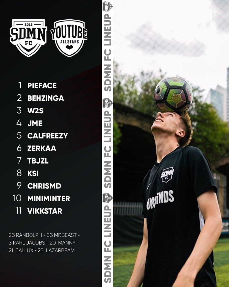 SmiggyDesigns's tweet photo. I have designed some lineup images for the PREDICTED line-ups on Saturday! β½οΈ
All likes and RTβs are appreciated! π¨
#sidemen #sdmnfc #sidemenfc #sidemenCharityMatch #youtubeallastars https://t.co/ZtPtv0291L