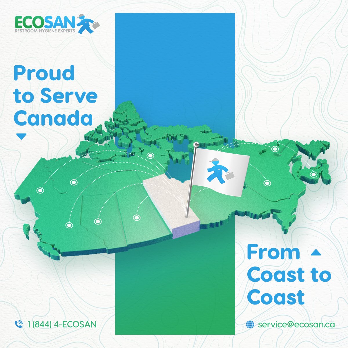 ECOSAN Hygiene can provide your Canadian business with prompt and professional service wherever you are. Contact us today to learn more about a location near you! ecosan.ca/locations