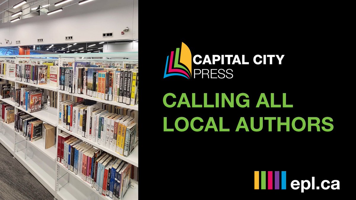 EPLdotCA's tweet photo. Are you eager to share your writing with Edmonton? We're celebrating local authors and writers by showcasing their books!
Learn how your writing can be featured in our Capital City Press Collection at the Stanley A. Milner Library: https://t.co/0Q8j1T9f3O #Writer #YEG #YEGWriter https://t.co/eoBQjTSURO