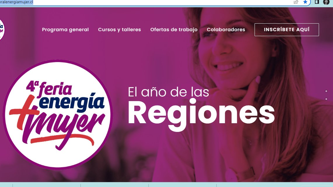 Te invitamos a visitar la web de la 4ta Feria Laboral Energía + Mujer e inscribirte a los paneles de conversación, cursos o bien conocer las ofertas de trabajo disponibles ferialaboralenergiamujer.cl