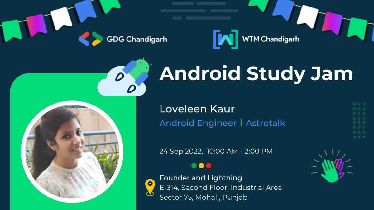 gdgchandigarh's tweet photo. Thrilled to announce our speaker for Android Study Jams Loveleen Kaur, Android Developer who will boost up your knowledge with her outstanding talk #AndroidStudyJams
When -> 24th Sept from 10 AM onwards
Where -> Founder and Lighting, Mohali
#GDGCHANDIGARH
#AndroidStudyJams https://t.co/zbFJrP6BJI