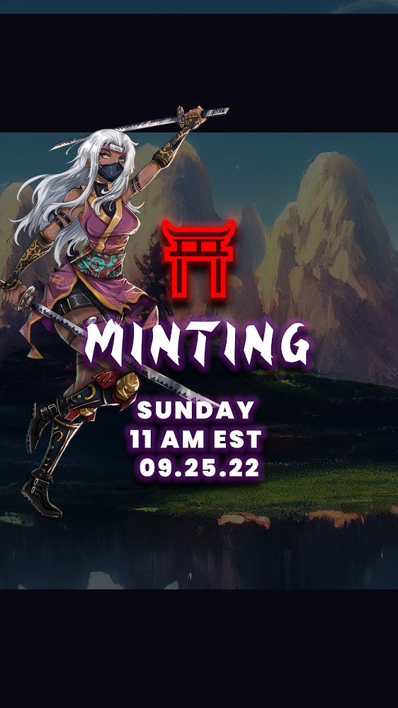 spiritgates's tweet photo. Hello ninjas,

Gates will open at 11 AM EST 09/25/22 for whitelist mint. 

They will be open for 2h until 1 PM EST

After that waitlist mint will start, as it will be open until 1:30 PM EST

Good luck 🥷🏽🔥 https://t.co/RpPIuTF68o