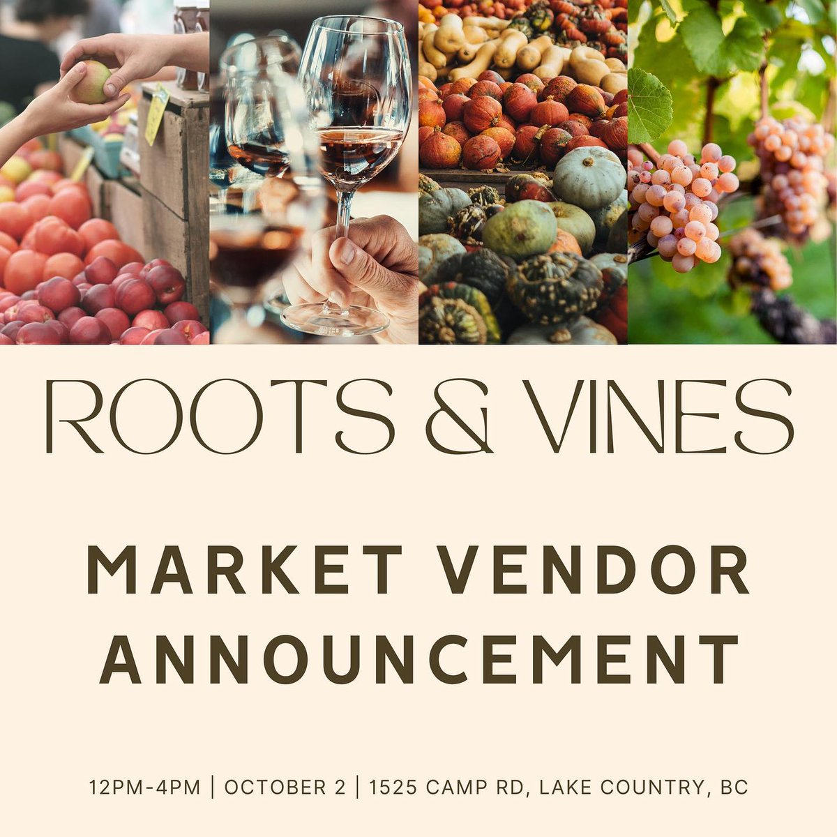 In our neighbourhood - Harvest Market ticketed event at <a href="/exnihilowines/">Ex Nihilo Vineyards</a> on Oct 2nd. 5 mins from #lakestone #lakecountry