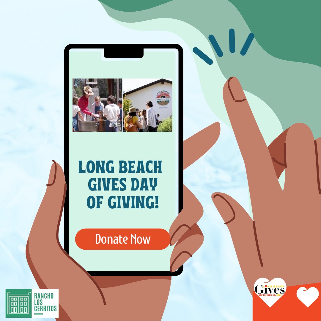 rancholosc's tweet photo. Today is the day! It’s @longbeachgives day of giving! Please help us reach our goal! We’re raising money to support future exhibits, educational programming + our historic home and gardens. Thank you for your support! #RanchoLosCerritos ➡️ https://t.co/8UaYixGzkf https://t.co/g6gUFOdrqv