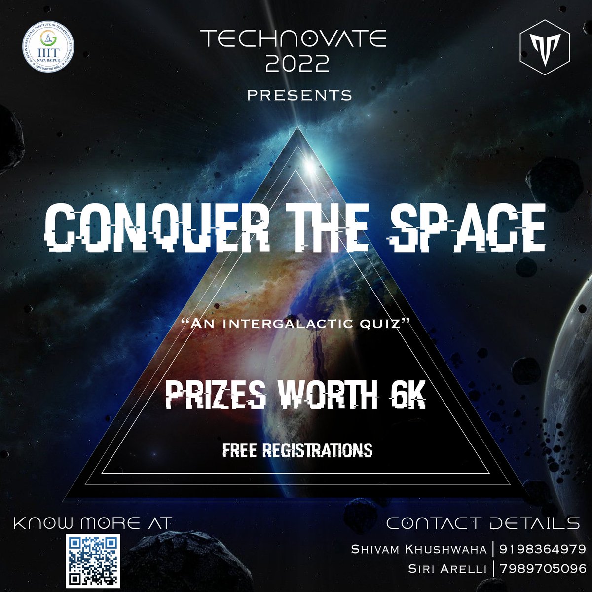 technovateIIIT's tweet photo. Technovate 2022 presents, “CONQUER THE SPACE
” - A space-themed quiz. The domain of questions is not particular to astronomy and ranges from anywhere between Science, Technology, and Space
REGISTER NOW!
#intergalctic #technovate https://t.co/bq9nKO9gS9