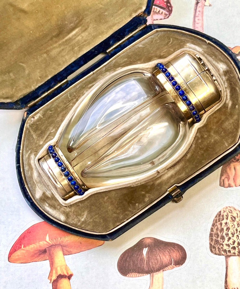 curiosity_maine's tweet photo. Excited to share this item from my #etsy shop: Rare Sampson Mordan 1880s #RockCrystal , gilt #SterlingSilver , #Lapis #perfumebottle , #smellingsalt , #AliceinWonderland style, with case https://t.co/MCGJspJS9Y https://t.co/grKU77Qbzz