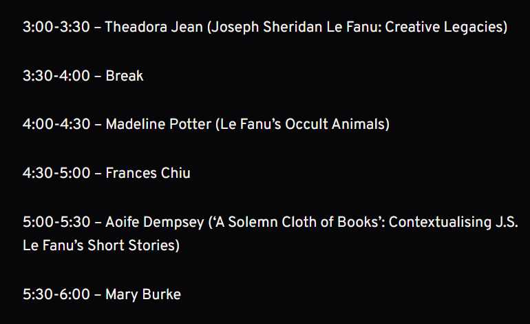LeFanuSymposium's tweet photo. Our schedule is now live! See our speakers and their speaking times at the webpage below (details still being populated as our final contributions come in). YouTube Premiere links coming soon! #LeFanuVideoSymposium
https://t.co/WqWrhpwV1I https://t.co/VFZuO7ieFT