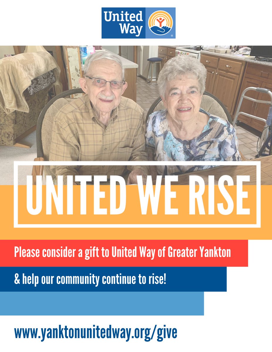 UWYankton's tweet photo. 💙💛❤️Together, we provide solutions that uplift the entire greater Yankton community! Please consider a donation to this year's United Way Community Campaign, helping #YANKTONSD continue to rise! https://t.co/CcX25Dv4WT https://t.co/zm0rySHX3W