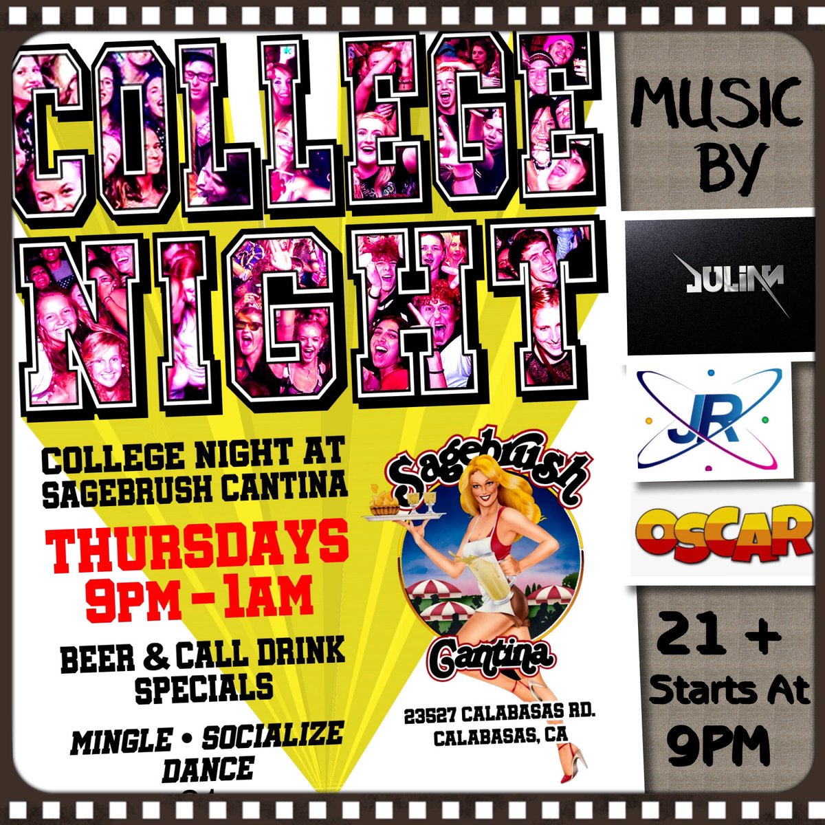 ArthurJB's tweet image. It's COLLEGE NIGHT tonight at Sagebrush Cantina!  9PM to 1AM.  Meet-up, mingle, socialize. The party happens at Sagebrush Cantina every Thursday night!

Music By JULIAN•JR &amp;amp; OSCAR Come party with your friends (House • EDM • Mashups • Top 40)
