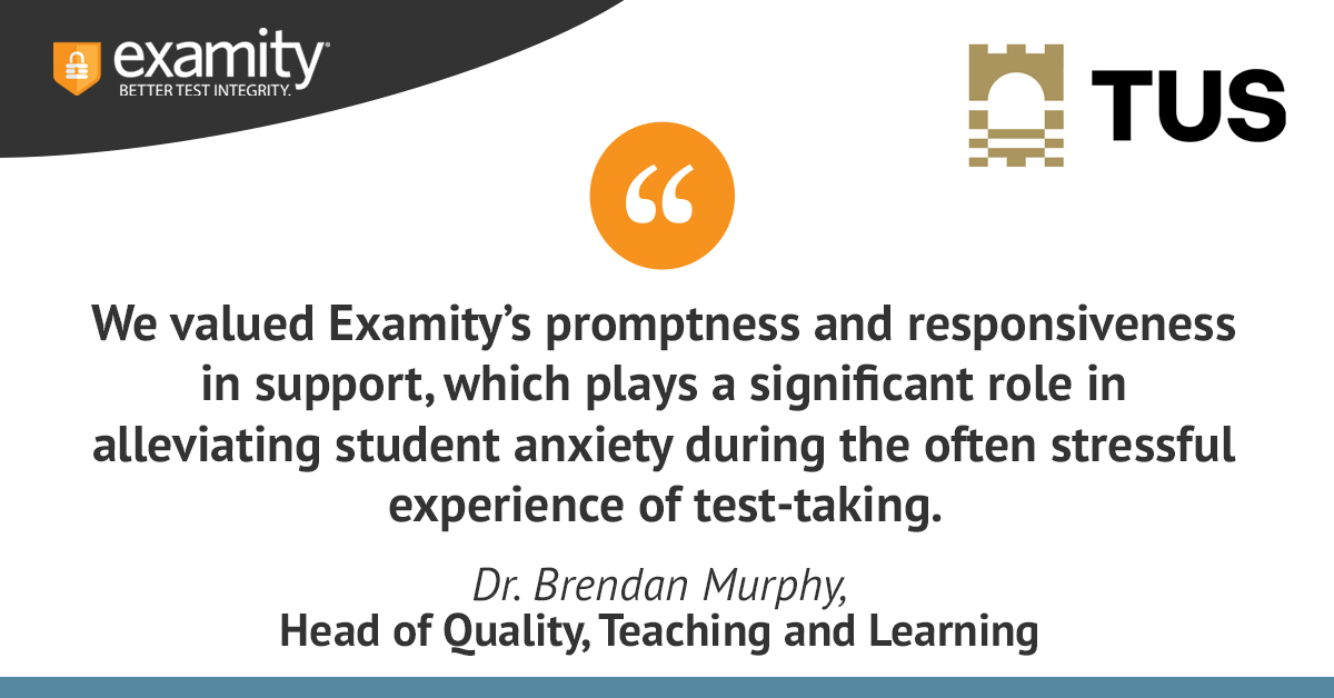 examity's tweet photo. Ireland’s fastest-growing institutes of technology, @TUS_ie, sought an #OnlineProctoring solution for #RemoteAssessments that would seamlessly align with Moodle while maintaining GDPR compliance. Examity turned out to be the answer: https://t.co/NICUsPvgyf https://t.co/uYgSiGmOer